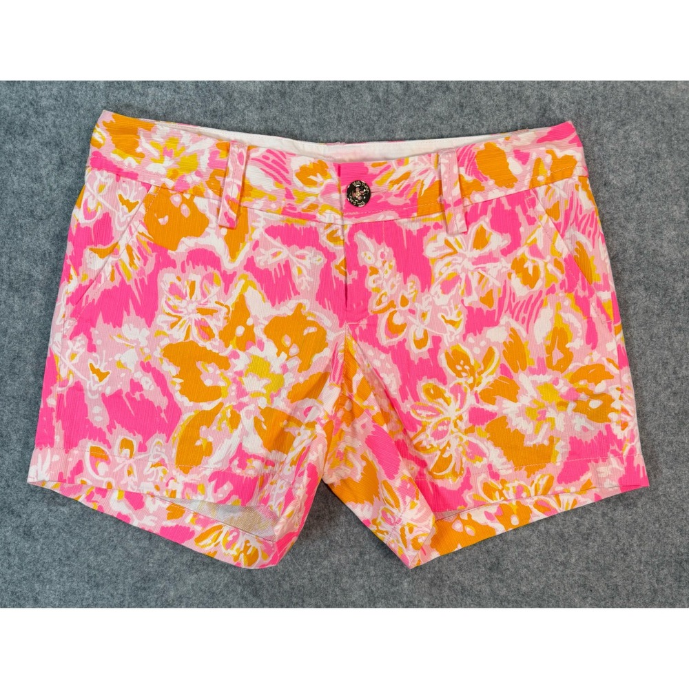 Lilly Pulitzer Callahan Shorts Pink Orange Floral Size‎ 0 New With Tags